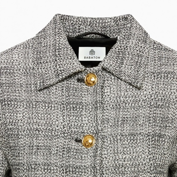 Aritzia Babaton black & white cotton linen tweed blazer jacket - 2XS - Picture 7 of 10